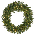36 in. Feel Real(R) Grande Fir Artificial Christmas Wreath with 150 Warm White LED Lights