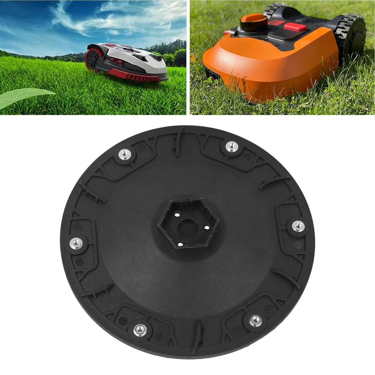 Nylon Robotic Lawn Mower Blade Disc, 170.3mm Diameter Cutter Disc Replacement for Select Robotic Mowers