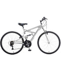 Dual Suspension Mountain Bike, 26 in wheels, 18 in frame, Men's Bike, Silver