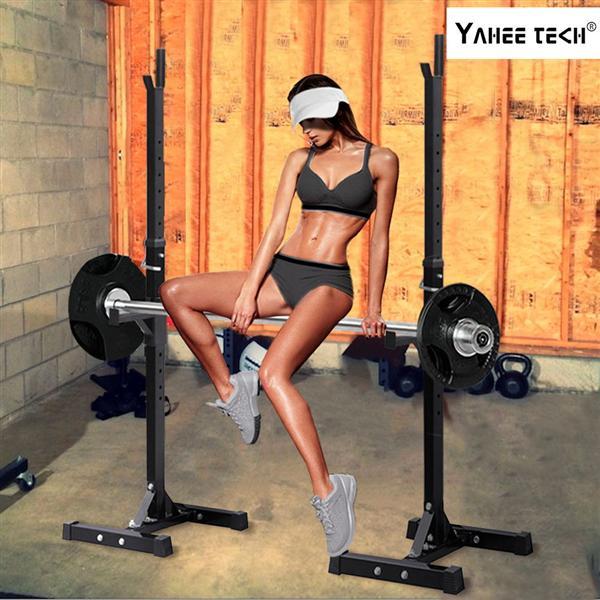 2pcs Adjustable Rack Standard Solid Steel Squat Stands Barbell Press Bench