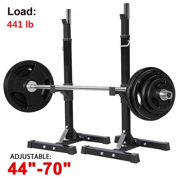 2pcs Adjustable Rack Standard Solid Steel Squat Stands Barbell Press Bench