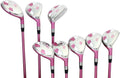Majek Pink Senior Ladies Golf Hybrids Irons Set Senior Women Best All True Hybrid Ultra Light Weight Forgiving Fuchsia Woman Complete PackaIncludes 4 5 6 7 8 9 PW SW All Lady Flex Utility Clubs