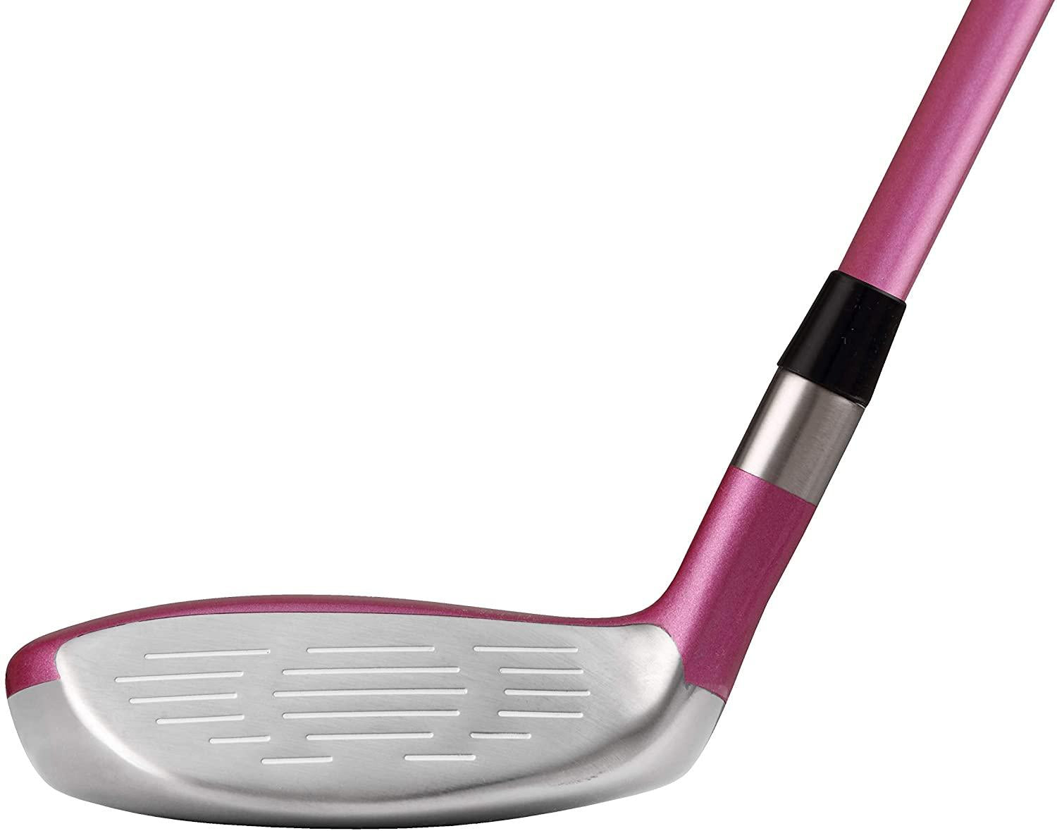 Majek Pink Ladies Golf Hybrids Irons Set Womens Best All True Hybrid Ultra Light Weight Forgiving Fuchsia Woman Complete PackaIncludes 4 5 6 7 8 9 PW SW All Lady Flex Utility Clubs
