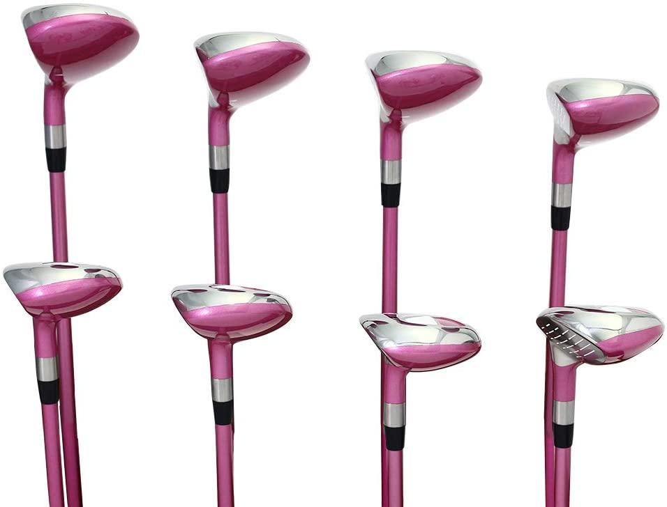 Majek Pink Ladies Golf Hybrids Irons Set Womens Best All True Hybrid Ultra Light Weight Forgiving Fuchsia Woman Complete PackaIncludes 4 5 6 7 8 9 PW SW All Lady Flex Utility Clubs
