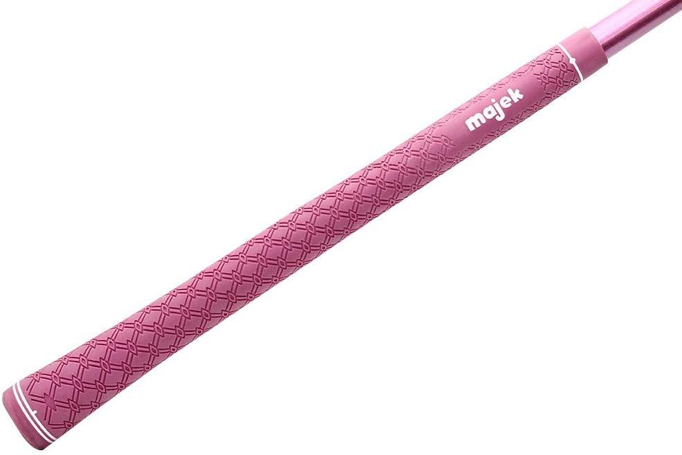 Majek Pink Senior Ladies Golf Hybrids Irons Set Senior Women Best All True Hybrid Ultra Light Weight Forgiving Fuchsia Woman Complete PackaIncludes 4 5 6 7 8 9 PW SW All Lady Flex Utility Clubs