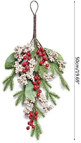 GANFANREN Upside Down Christmas Tree Door Wall Hanging Ornament Red Berries Decoration Christmas Decoration