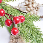 GANFANREN Upside Down Christmas Tree Door Wall Hanging Ornament Red Berries Decoration Christmas Decoration