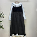 Hollow Dots Sleeveless Cotton Linen Midi Dress