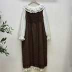 Hollow Dots Sleeveless Cotton Linen Midi Dress