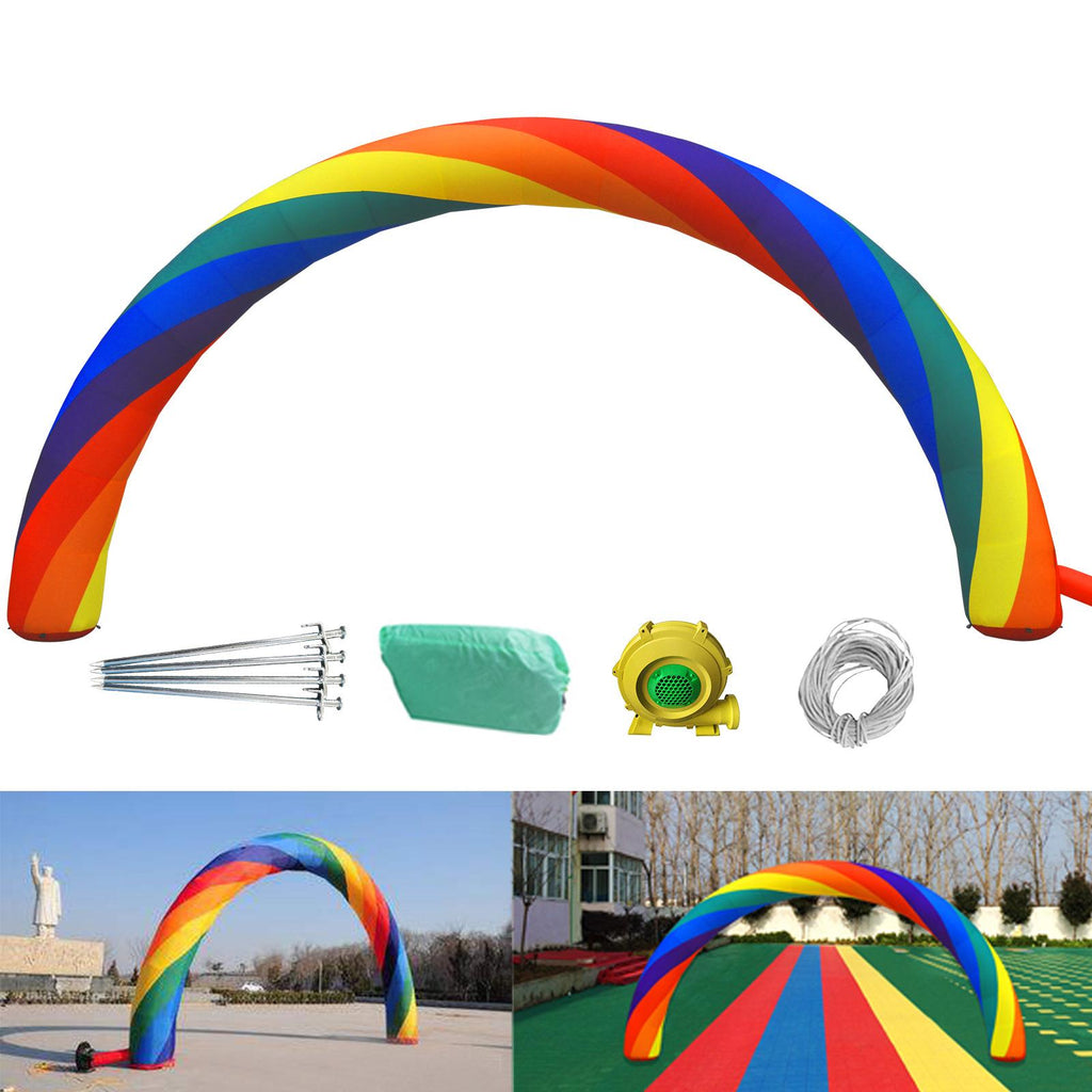 VEVOR Inflatable Rainbow Arch 26ft x 10ft with 110W Blower for Advertising Party Celebration Garden