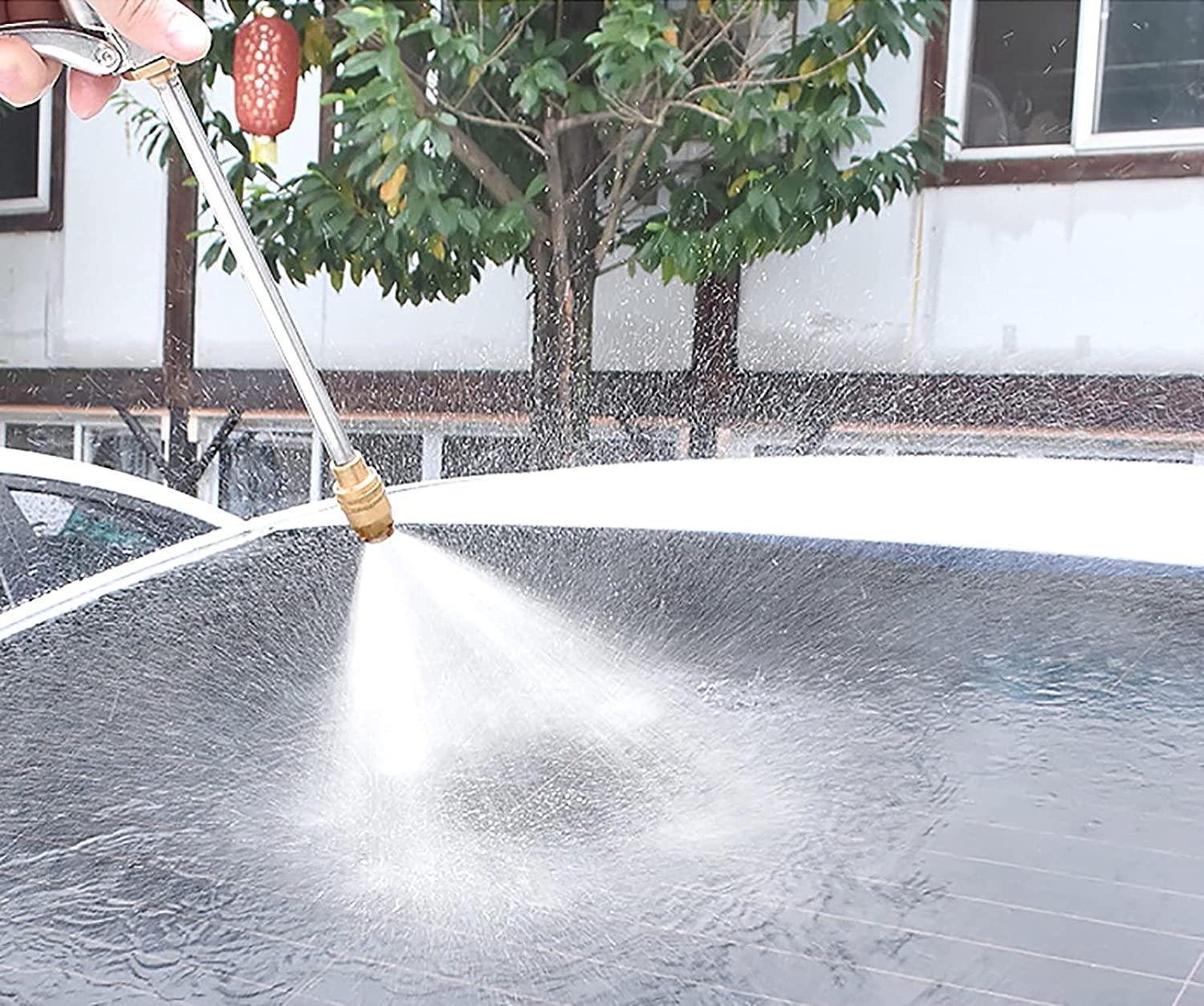 Garden Hoses Garden Hose, Expandable Water Hose with High Pressure Shower Nozzle and Watering Can, Solid Brass Fittings, Leakproof (Color : Without Watering can, Size : 7.5m)