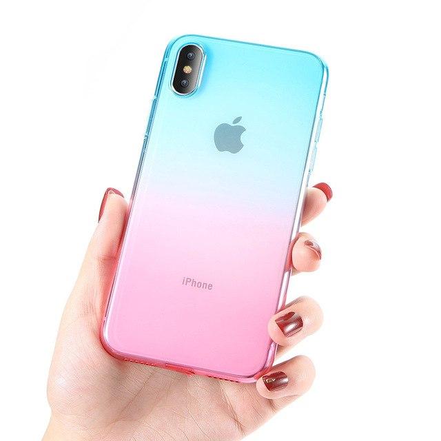 Phone Accessories - Colorful Gradient Clear Case For iPhone