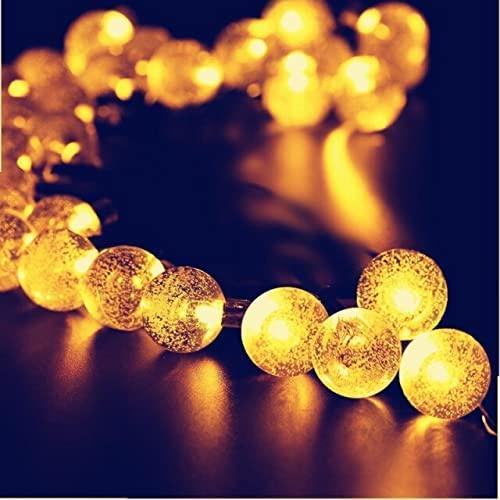 TrOnTrU- Lights Decoration Ball Led Led Solar Light Outdoor Bubble Ball String 5M 7M 12M Waterproof Warm White Fairy Solar Light for Garden Christmas Decoration - Warm White - 12M 100LED