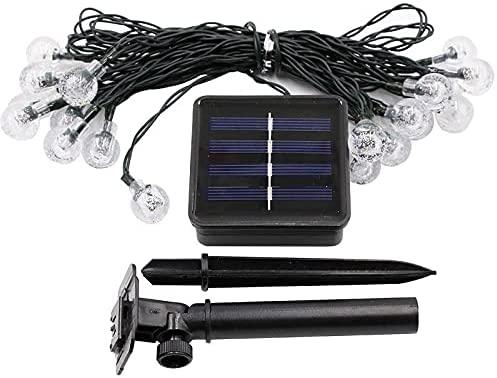 TrOnTrU- Lights Decoration Ball Led Led Solar Light Outdoor Bubble Ball String 5M 7M 12M Waterproof Warm White Fairy Solar Light for Garden Christmas Decoration - Warm White - 12M 100LED