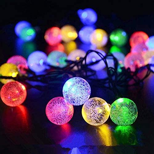 TrOnTrU- Lights Decoration Ball Led Led Solar Light Outdoor Bubble Ball String 5M 7M 12M Waterproof Warm White Fairy Solar Light for Garden Christmas Decoration - Warm White - 12M 100LED