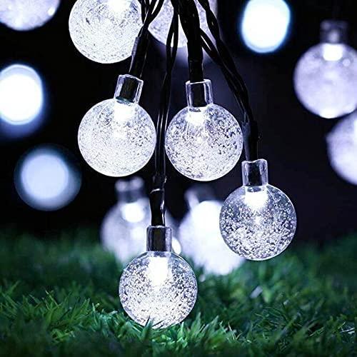 TrOnTrU- Lights Decoration Ball Led Led Solar Light Outdoor Bubble Ball String 5M 7M 12M Waterproof Warm White Fairy Solar Light for Garden Christmas Decoration - Warm White - 12M 100LED