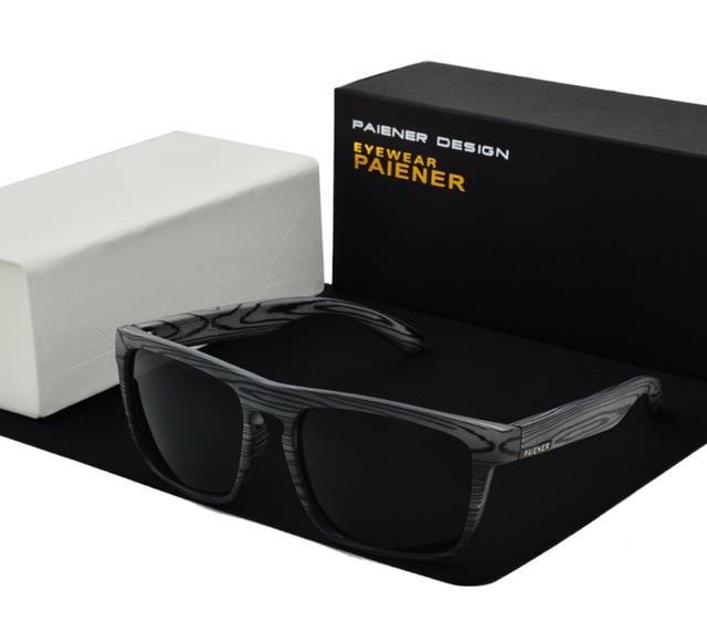 Retro Imitation Wood Polarized Sunglasses