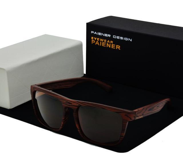 Retro Imitation Wood Polarized Sunglasses