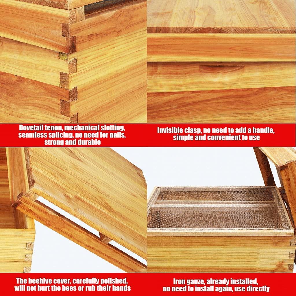 beehive, wood complete honey bee hives kit, w/10 finished nest frame, easy to install for beekeeping, beekeeping supplies equipment tool (color : primary color, size : 10 frame)
