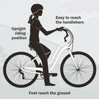 Huffy Cranbrook Cruiser Bicycle,Silver comfort Bike Fast Shipping