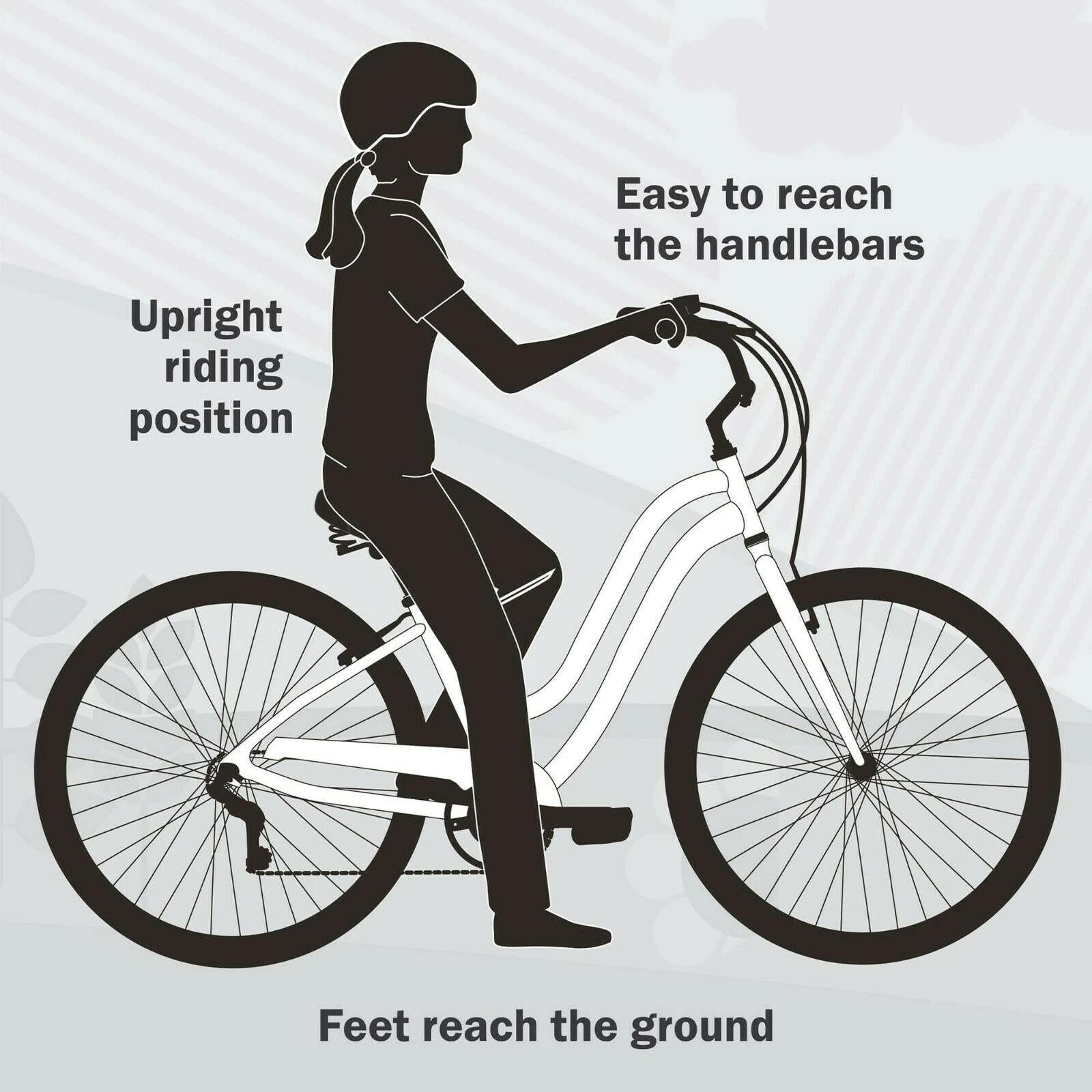 Huffy Cranbrook Cruiser Bicycle,Silver comfort Bike Fast Shipping