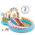 Kids Inflatable Candy 9.7ft x 6.25ft x 51in Pool with Waterslide (2 Pack)