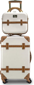 CH-505 Gatsby 2-Piece Hardside Luggage and Beauty Case Set -Ivory
