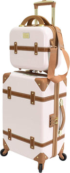 CH-505 Gatsby 2-Piece Hardside Luggage and Beauty Case Set -Ivory