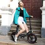 Gyroor Electric Bike for Adults, 450W eBike with 18.6MPH up to 20 Mileage, Folding Electric Bike 14in Air-Filled Tires, Disc and Electronic Brake, 3 Speed Modes