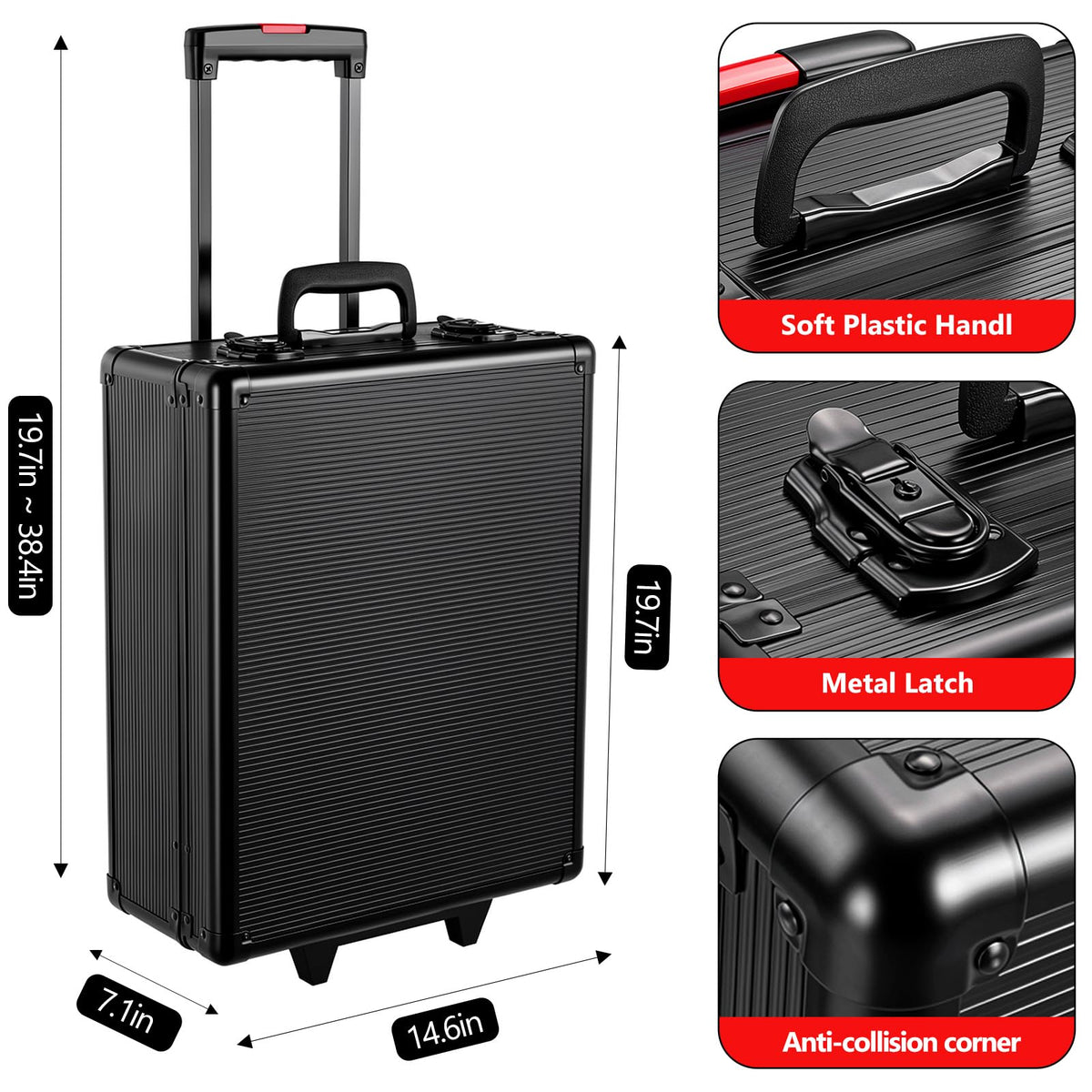 799pcs Mechanic Tool Set with Aluminum Trolley Case,Home Repair Tool kit,Complete Tool Box Set for Home,Automotive,Dorm,Garage,Black
