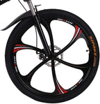 Full Suspension Mountain Bike,26 Inch 21 Speed Folding Bicycle Dual Disc Brakes,Anti-Slip Bicycle for Man/Woman/Teen