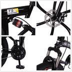 Full Suspension Mountain Bike,26 Inch 21 Speed Folding Bicycle Dual Disc Brakes,Anti-Slip Bicycle for Man/Woman/Teen