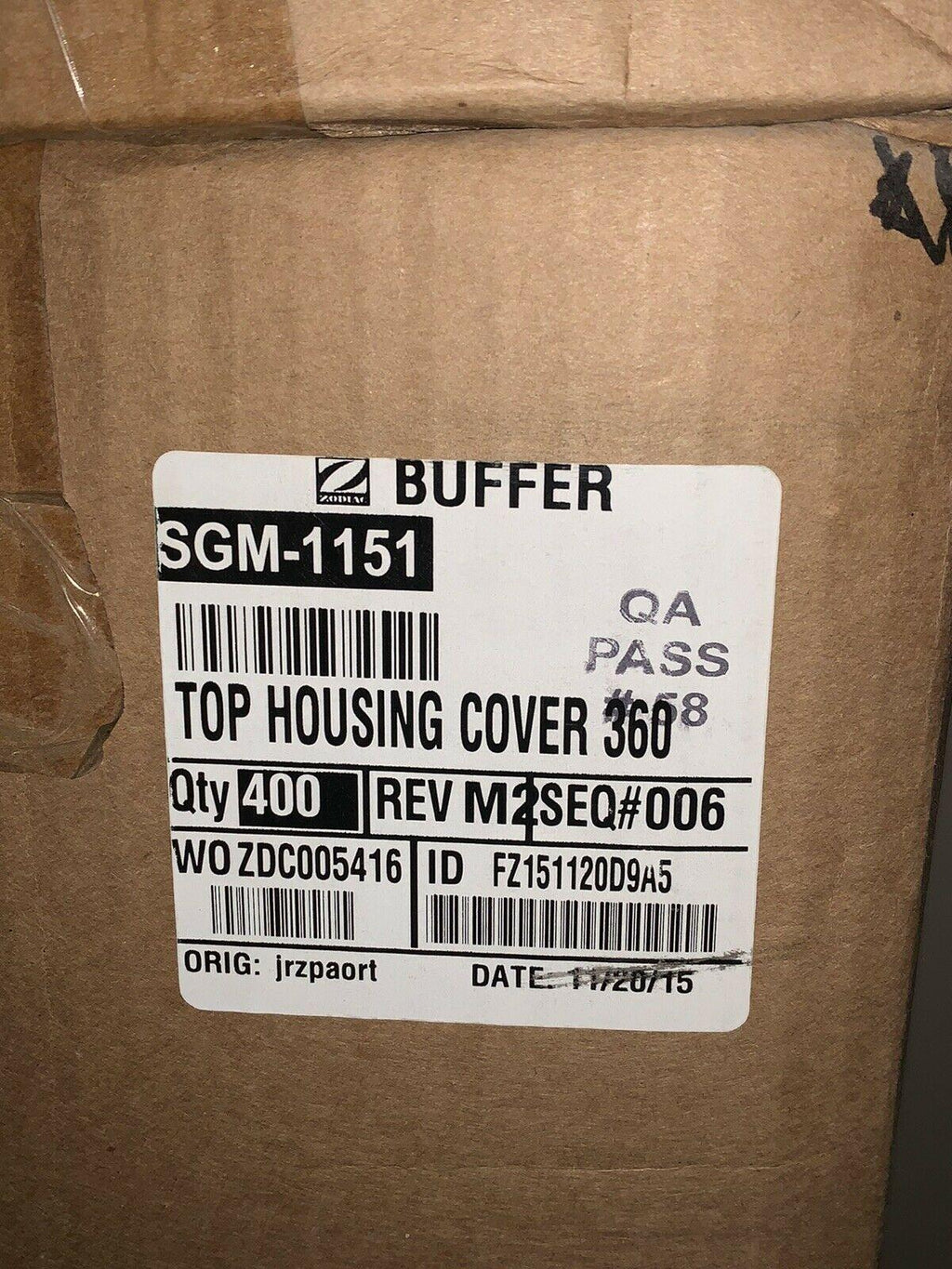 buffer (100 box) polaris 360 380 replacement back plate origina top cover