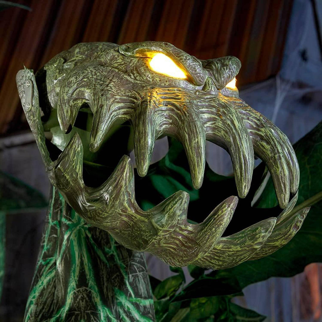 6 ft Animated LED Man-Eating Plant Halloween Animatronic Decoration