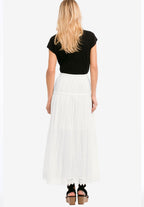 lace trim long skirt