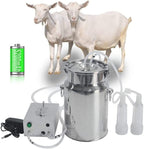 hsosk milking machine for goats cows, pulsation vacuum pump milker, milking supplies w/stainless steel bucket, portable suction machine