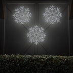 24 in. 380-Light LED Cool White 40 Point Hanging Snowflake Decor