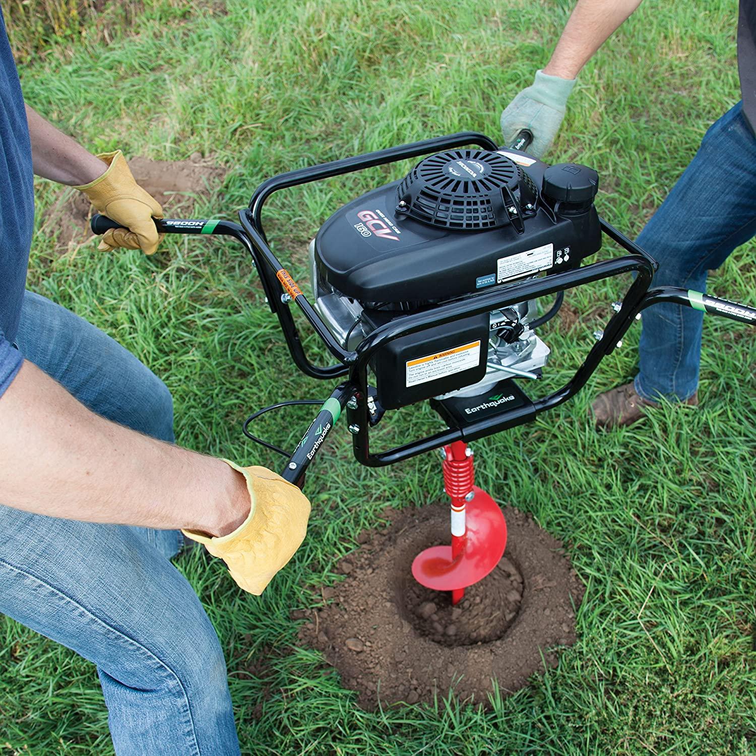 earthquake 9800h 2-person earth auger powerhead with 160cc 4-cycle, black