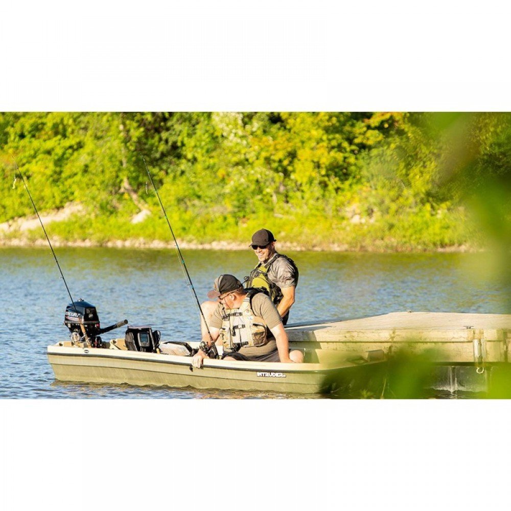 Pelican Boat Intruder 12 Jon Fishing Boat 12 ft. Great for Hunting/Fishing, Khaki/Beige